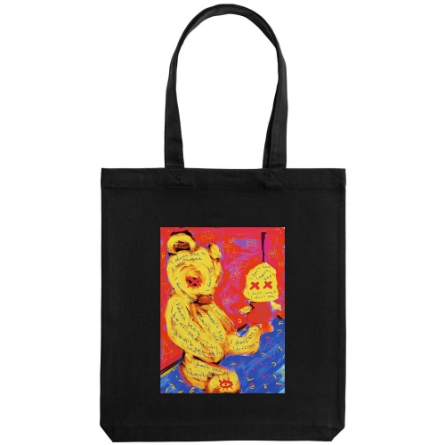 Холщовая сумка I Don't See You, черная фото 3