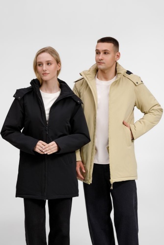 Куртка-парка унисекс Sfera, бежевая фото 8 Куртка-парка унисекс Sfera, бежевая фото 8