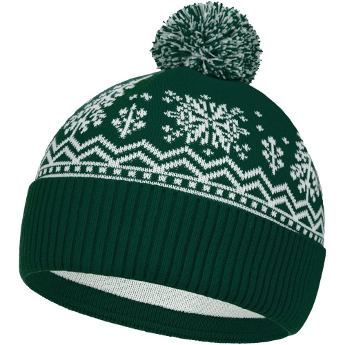 Шапка Elnik, зеленая с молочно-белым Шапка Elnik, зеленая с молочно-белым